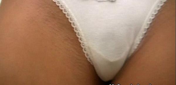  Aaliyah Love Oils Herself Up With White Cotton Panties